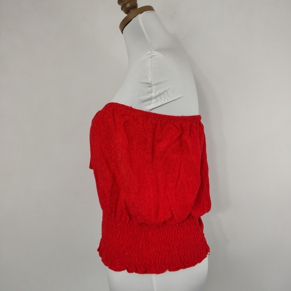 Vintage 70s Luxe Fashions Women's Red Tube Top Size Large Hippie Chic - Picture 3 of 8